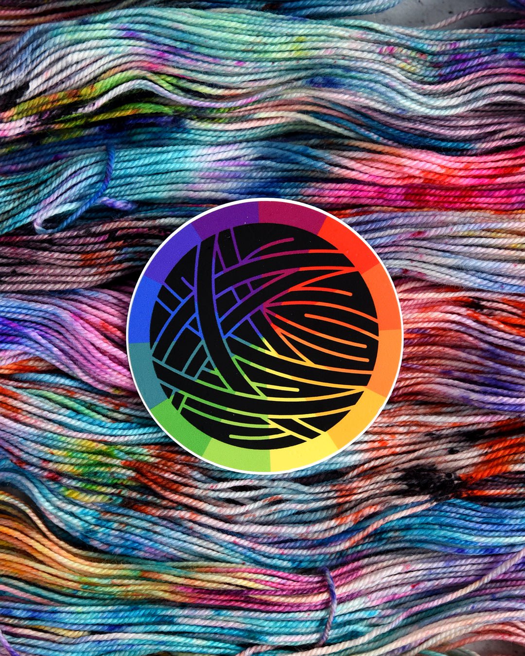 Destination Yarn Sticker Color Wheel Yarn Ball - Sticker