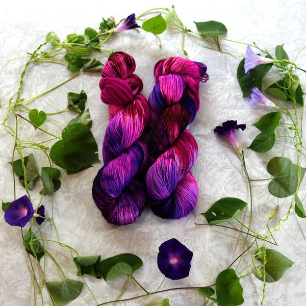 Succulent Garden - Hand dyed Yarn - pastel green teal purple pink