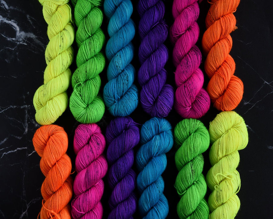 Destination Yarn fingering weight yarn Neon Spring Tonal FULL SKEIN SET