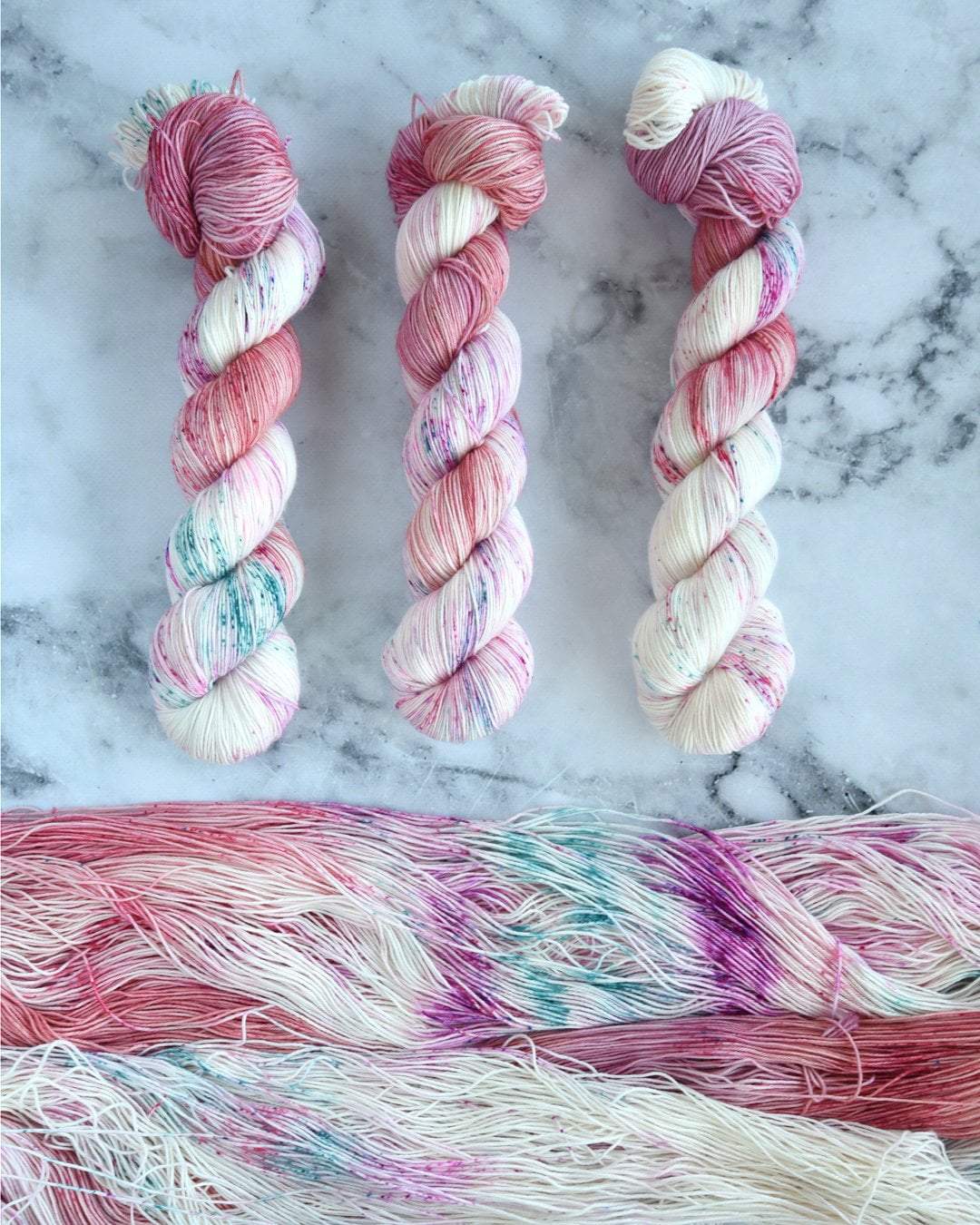 Destination Yarn fingering weight yarn Pink Champagne and Cake