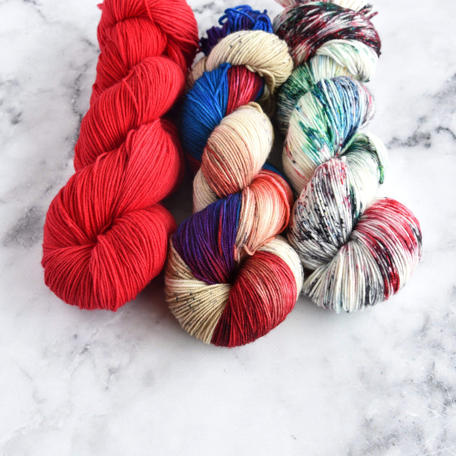 Destination Yarn fingering weight yarn RED POP