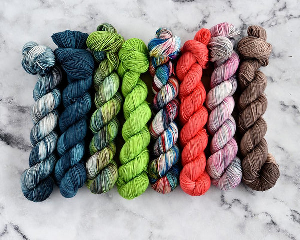 Mysteries Of The Sea Mini Skein Set-- Fingering Weight Yarn - Knit Style  Yarns