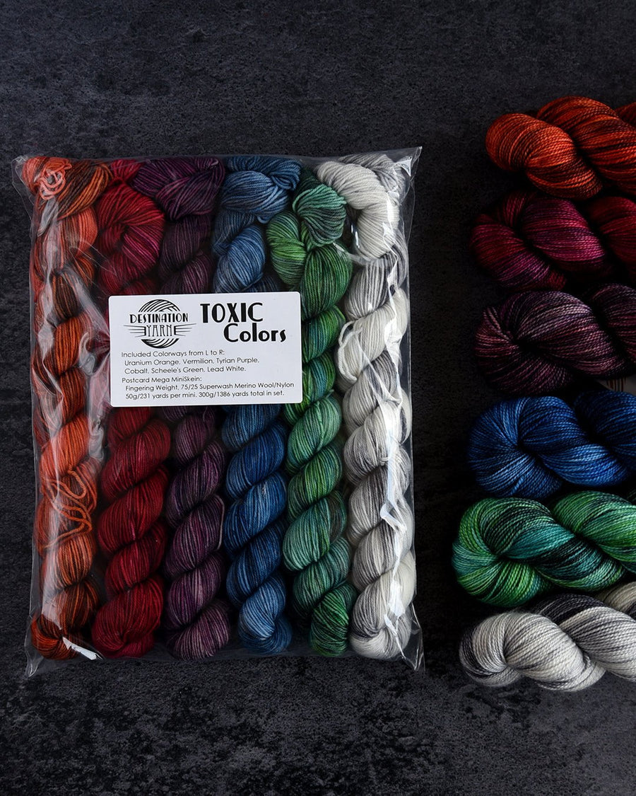 Destination Yarn Mini Skein Set Toxic Collection Tonal Colorways - MINI SKEIN SET