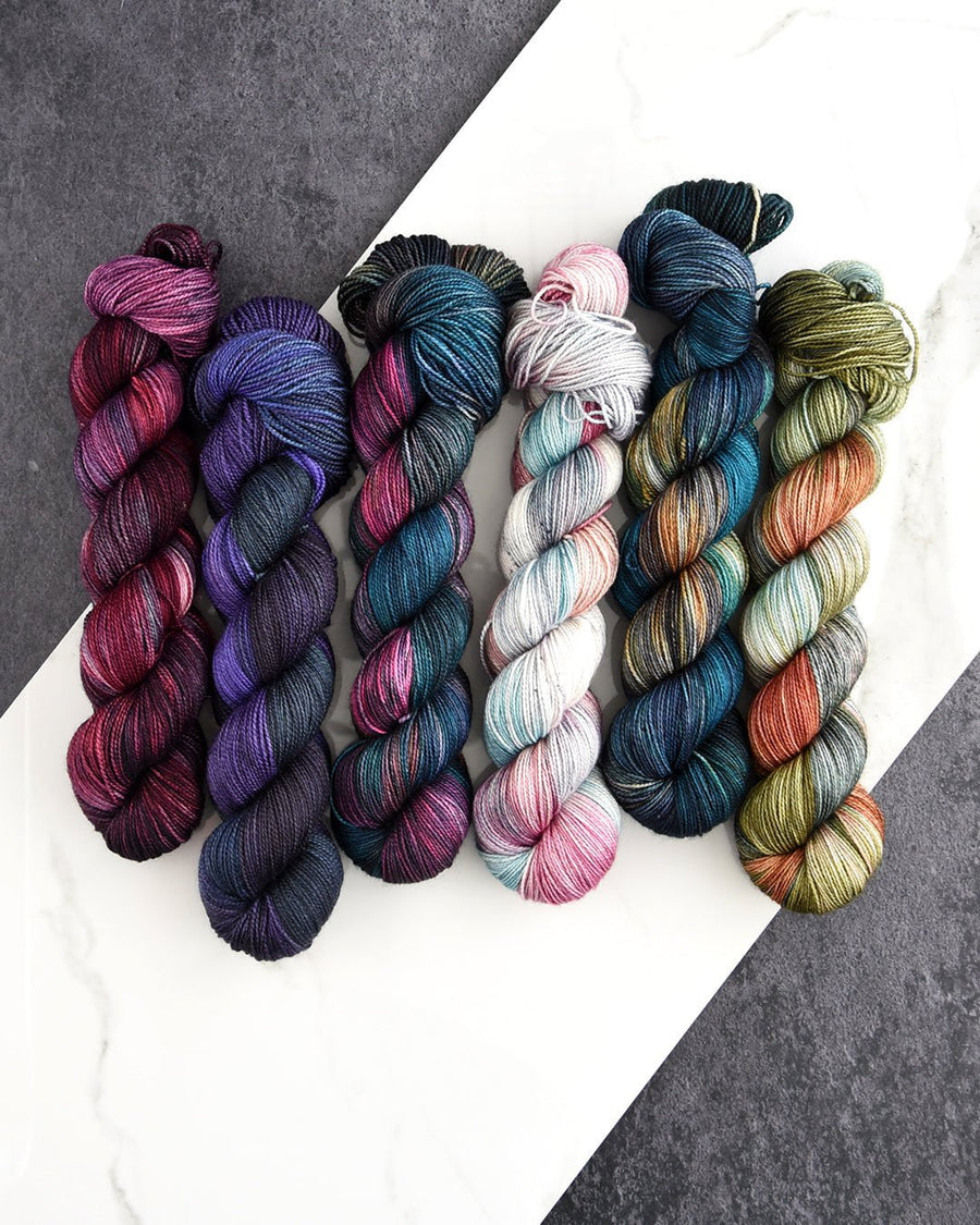 Destination Yarn fingering weight yarn All the World is a Stage - FULL SKEIN SET
