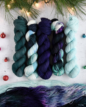 Destination Yarn fingering weight yarn Arctic Sky 5 skein set