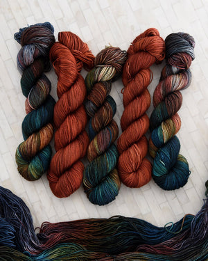 Destination Yarn fingering weight yarn Chisholm Trail Trio - half skein set