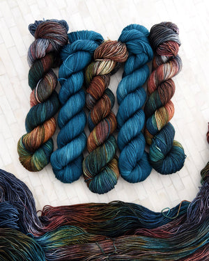 Destination Yarn fingering weight yarn Chisholm Trail Trio - half skein set