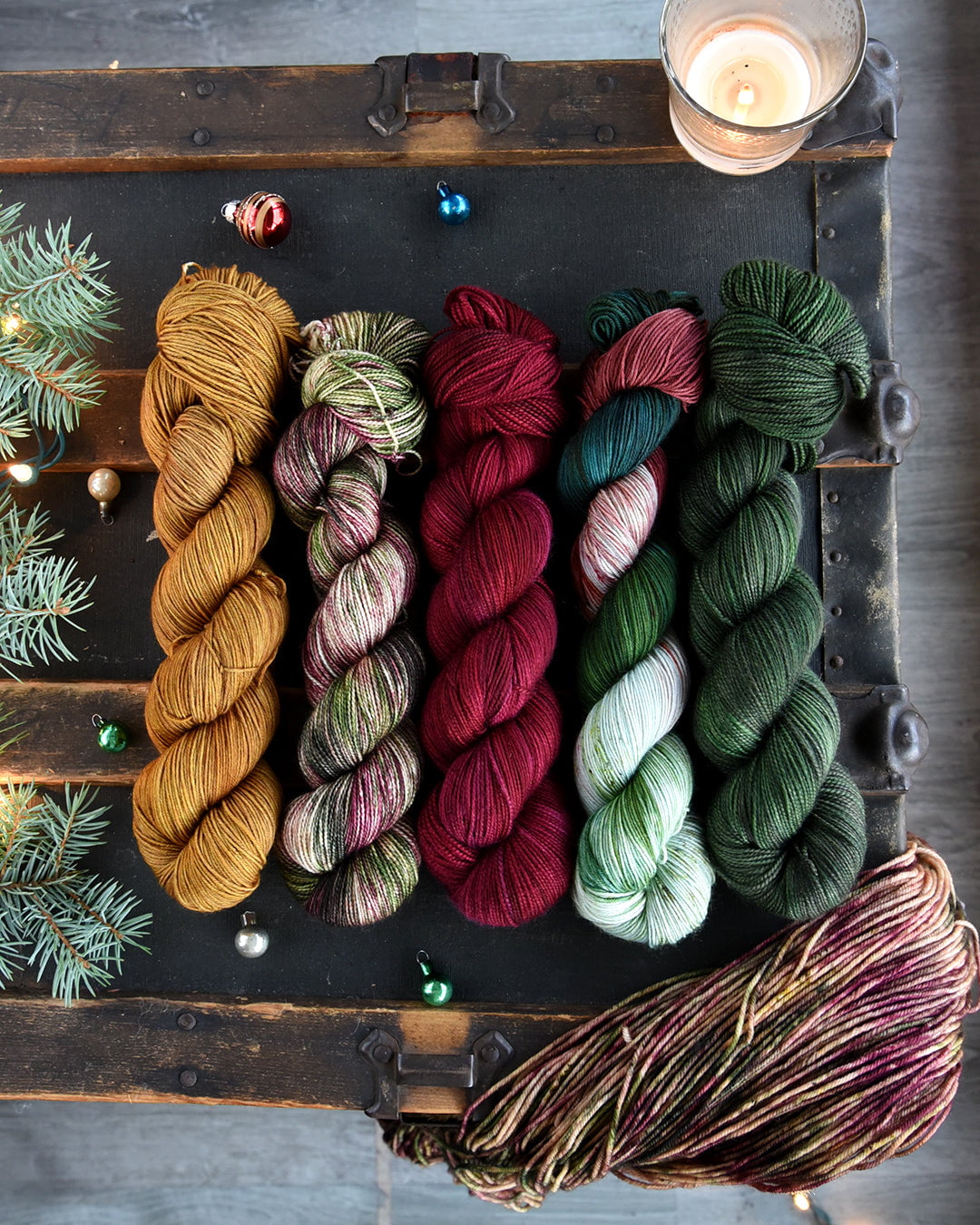 Destination Yarn fingering weight yarn Christmas Vacation 5 skein Set