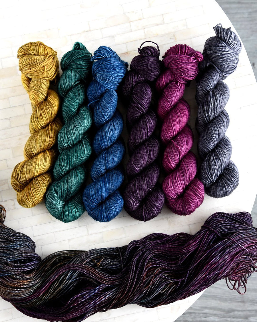 Destination Yarn fingering weight yarn Dark Prism - Full Skein Set