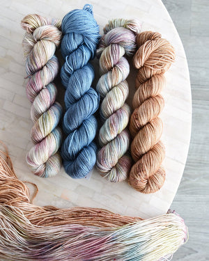 Destination Yarn fingering weight yarn Denim - Dyed to Order