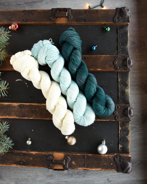 Destination Yarn fingering weight yarn Frasier Fir