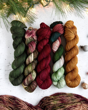 Destination Yarn fingering weight yarn Holiday 2025 - Holidays at Home Collection - FULL SKEIN Set