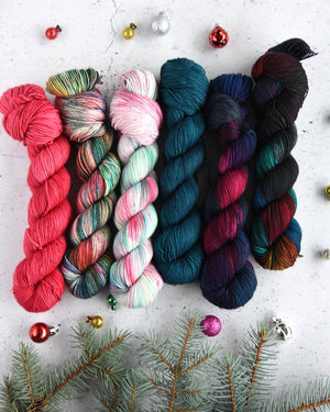 Destination Yarn fingering weight yarn Holiday Eras 2023 Full Skein Set