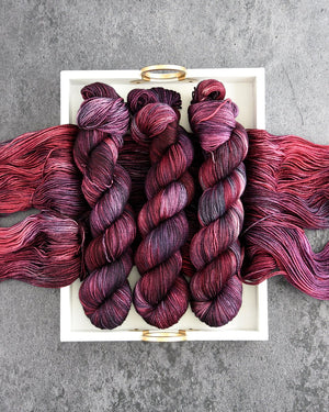 Destination Yarn fingering weight yarn Lady Macbeth