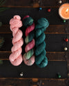 Destination Yarn fingering weight yarn Pink and Green Trio