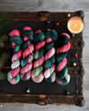 Destination Yarn fingering weight yarn Pink and Green Trio