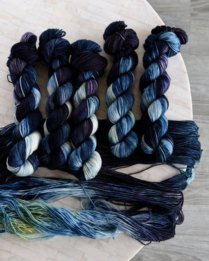 Destination Yarn fingering weight yarn Stars at Night - Dyed to Order