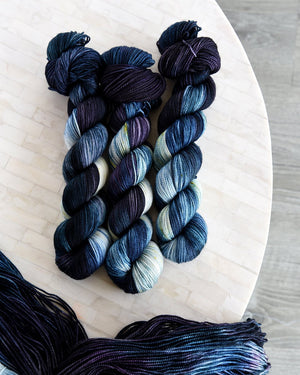 Destination Yarn fingering weight yarn Stars at Night Trio