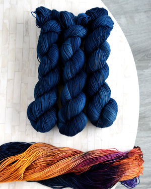 Destination Yarn fingering weight yarn Texas Blues - half skein set