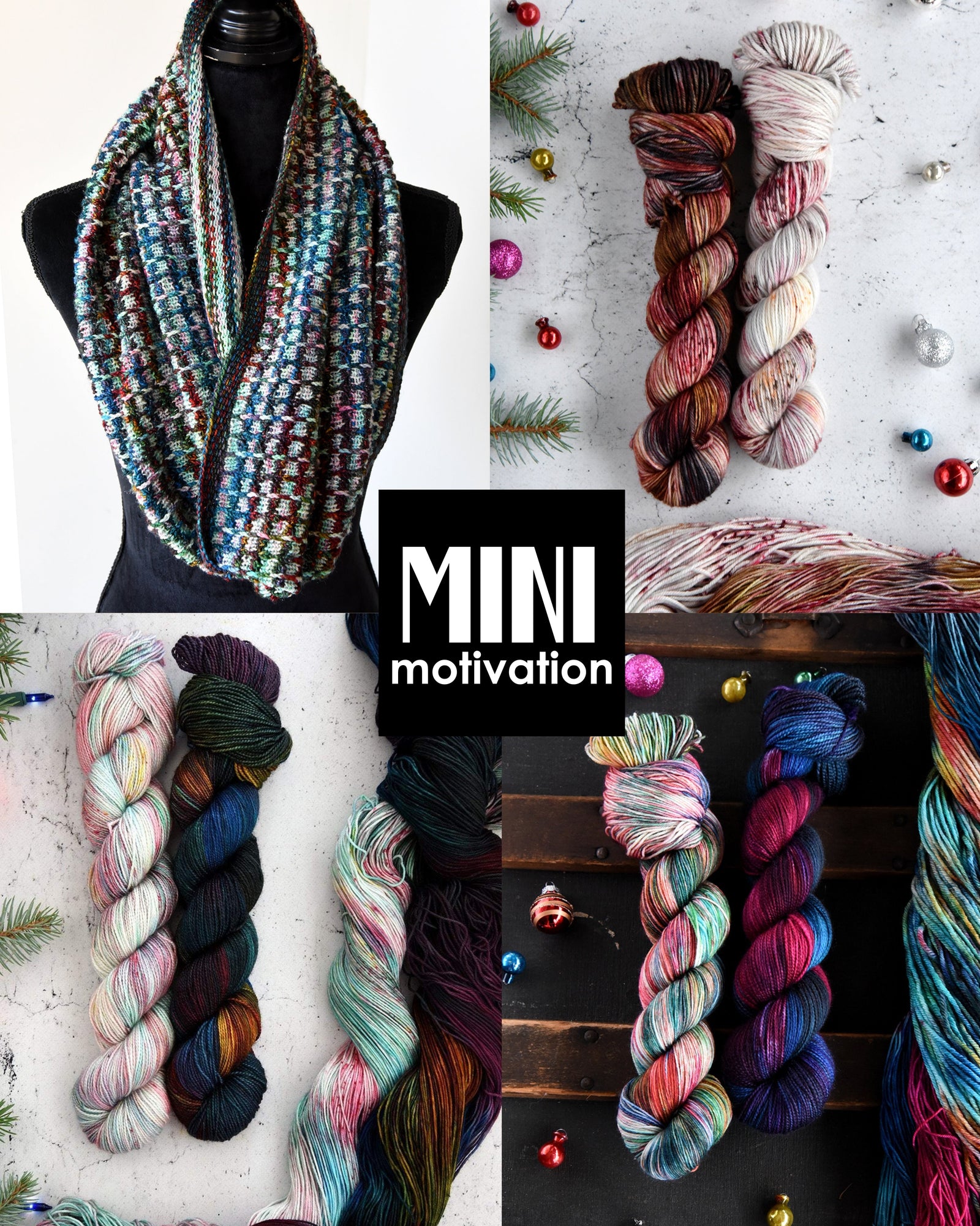 Destination Yarn Knitting Kit Mini Motivation Cowl - Two Skein Kit