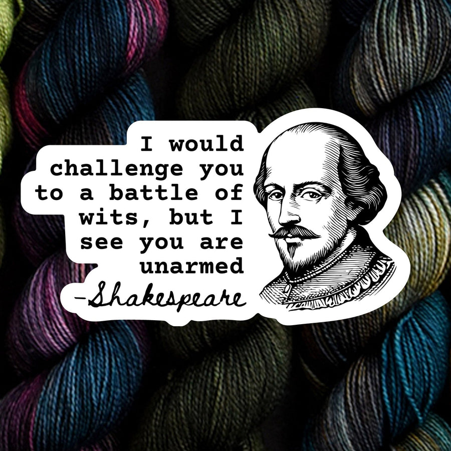 Destination Yarn Sticker Battle of wits - Shakespeare Sticker