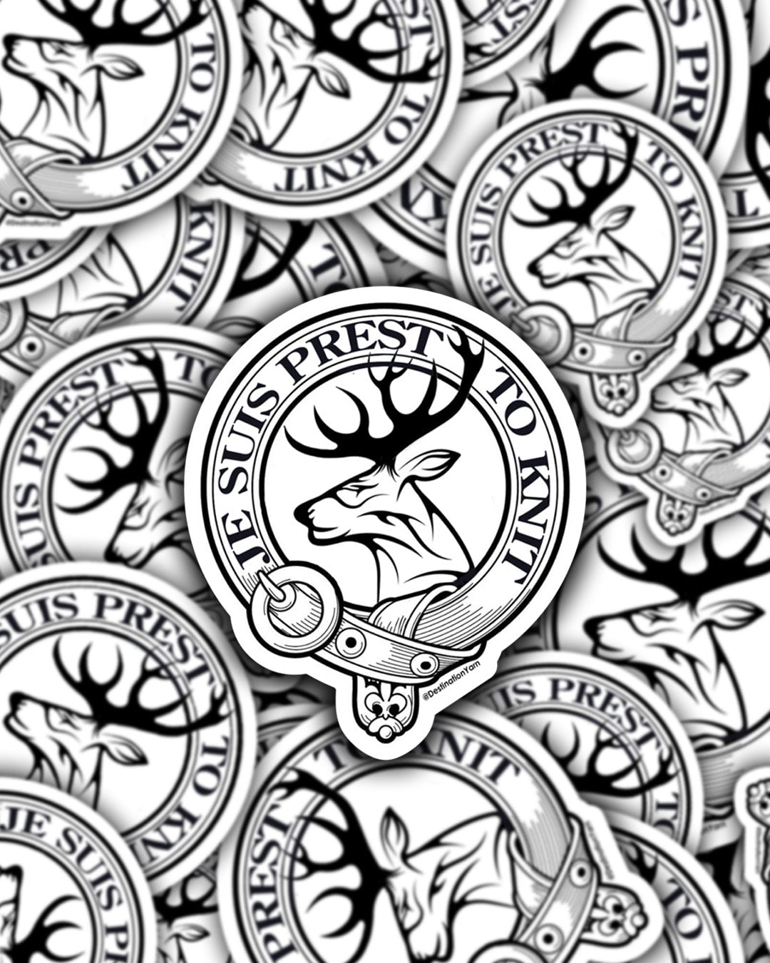 Destination Yarn Sticker Je Suis Prest to Knit - Sticker