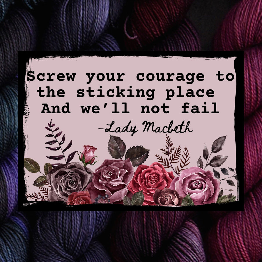 Destination Yarn Sticker Lady Macbeth - Shakespeare Sticker