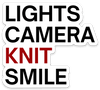 Destination Yarn Sticker Lights Camera Knit Smile Sticker