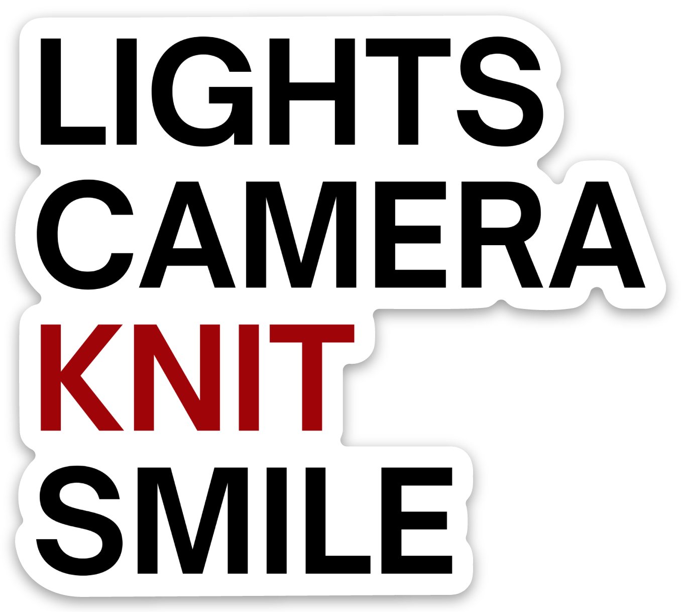 Destination Yarn Sticker Lights Camera Knit Smile Sticker