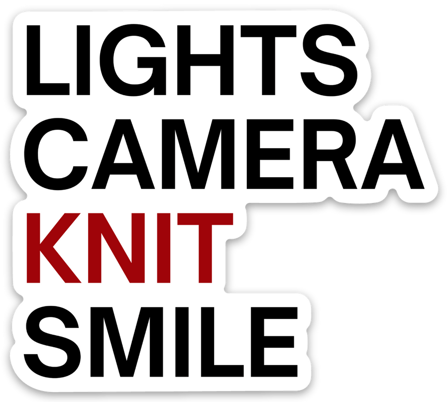 Destination Yarn Sticker Lights Camera Knit Smile Sticker