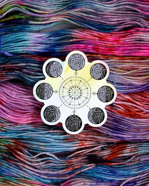 Destination Yarn Sticker Lunar Phases Yarnball - Sticker
