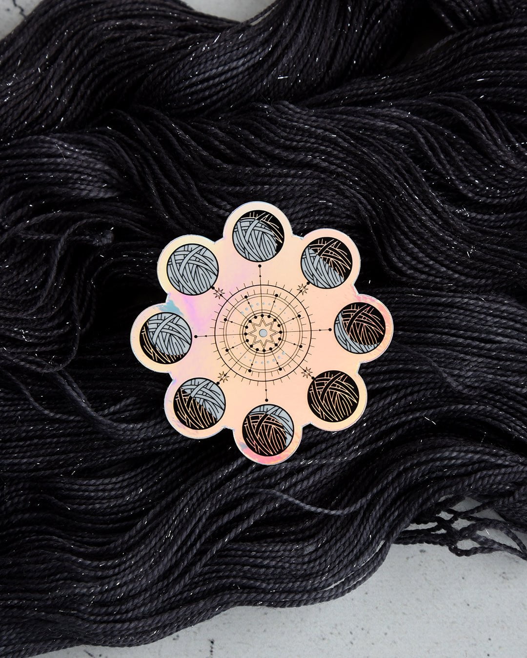 Destination Yarn Sticker Lunar Phases Yarnball - Sticker