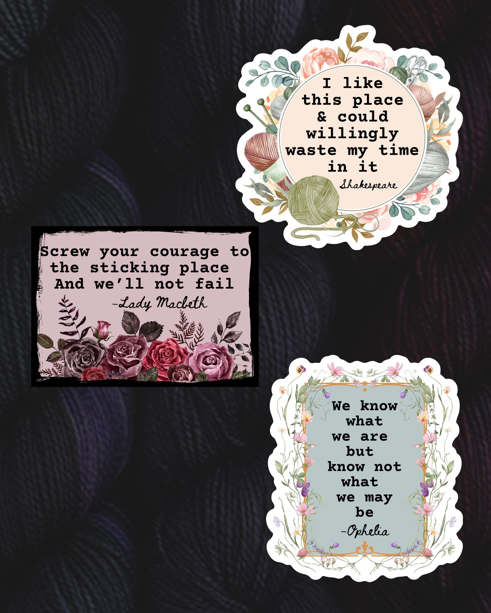 Destination Yarn Sticker Shakespeare Quotes - Full Set - Sticker Pack