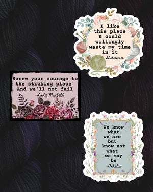 Destination Yarn Sticker Shakespeare Quotes Florals - Sticker Pack