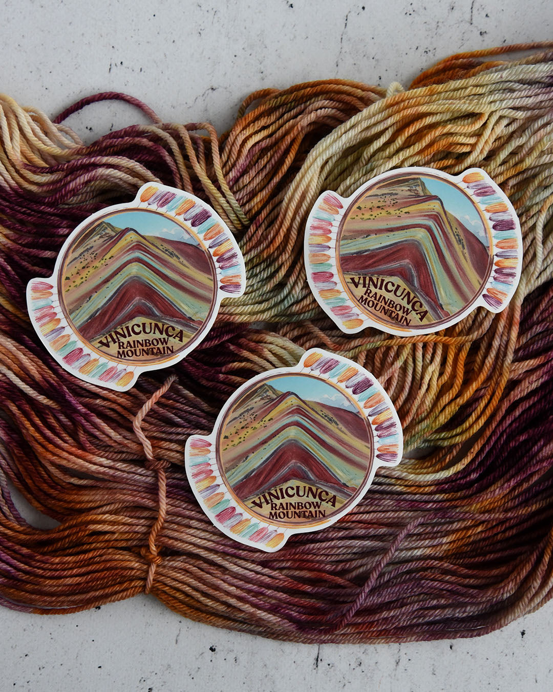 Destination Yarn Sticker Vinicunca Rainbow Mountains - Sticker