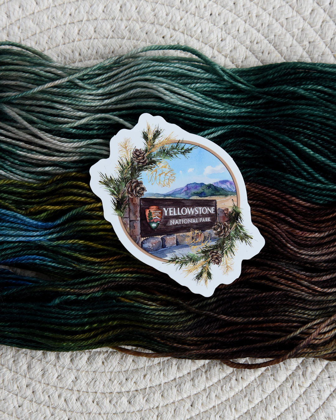 Destination Yarn Sticker Yellowstone National Park - Sticker
