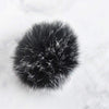 Destination Yarn Accessory Black & White Faux Fur Pom - Neutral Colors