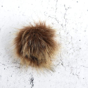 Destination Yarn Accessory Brown Faux Fur Pom