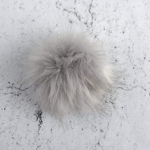 Destination Yarn Accessory Gray Faux Fur Pom