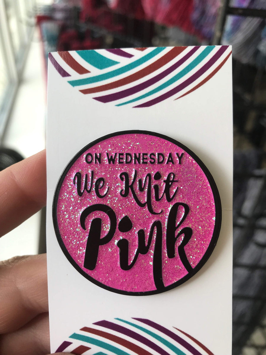 Destination Yarn Accessory On Wednesday We Knit Pink Enamel Pin
