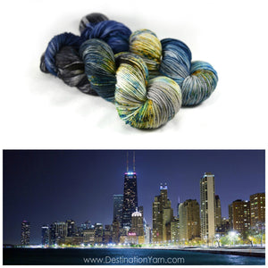 Destination Yarn fingering weight yarn Chicago Variegated City Colorways - dyed to order