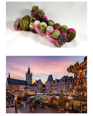 Destination Yarn fingering weight yarn Christkindlmarkt