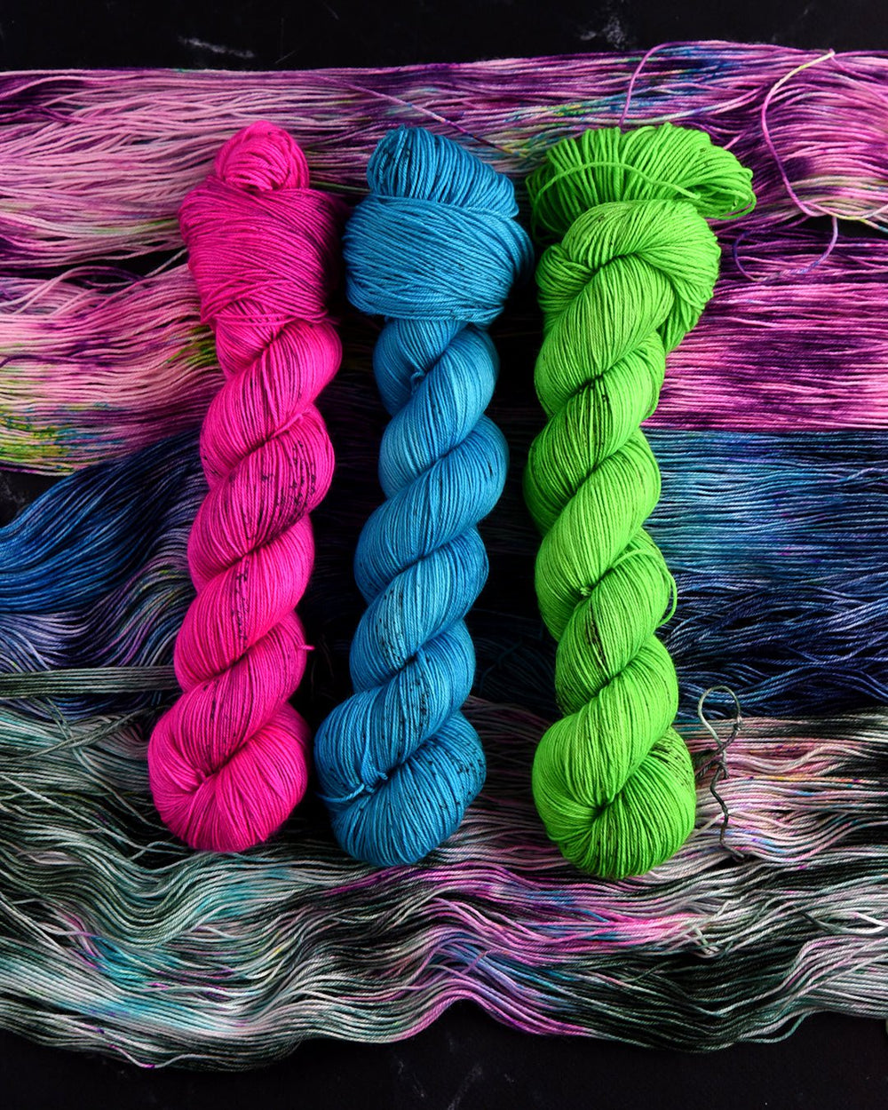 Neon blue yarn, electric blue yarn, tonal neon handdyed yarn ...