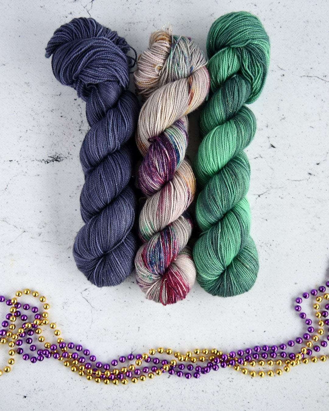 Destination Yarn fingering weight yarn Gold Shiny Jungle Green