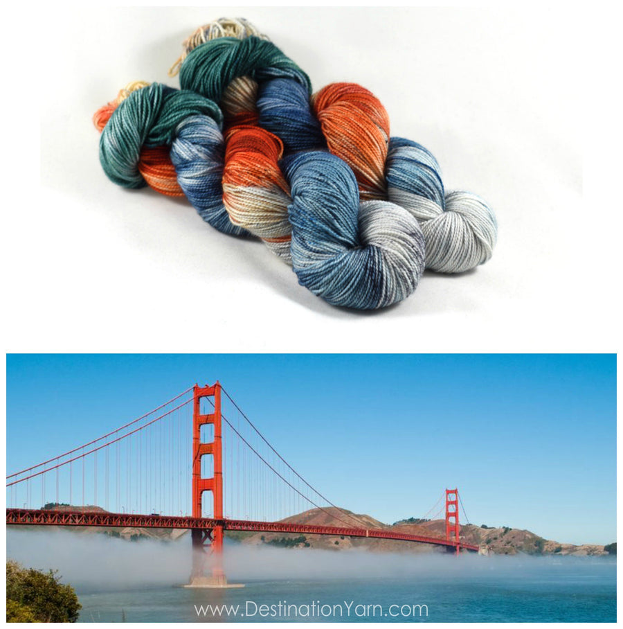 Destination Yarn fingering weight yarn Golden Gate