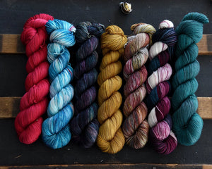 Destination Yarn fingering weight yarn Holiday 2022 Collection - NEW COLORWAYS FULL SKEIN SET