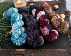 Destination Yarn fingering weight yarn Holiday 2022 Collection - New Variegated Colorways FULL SKEIN SET