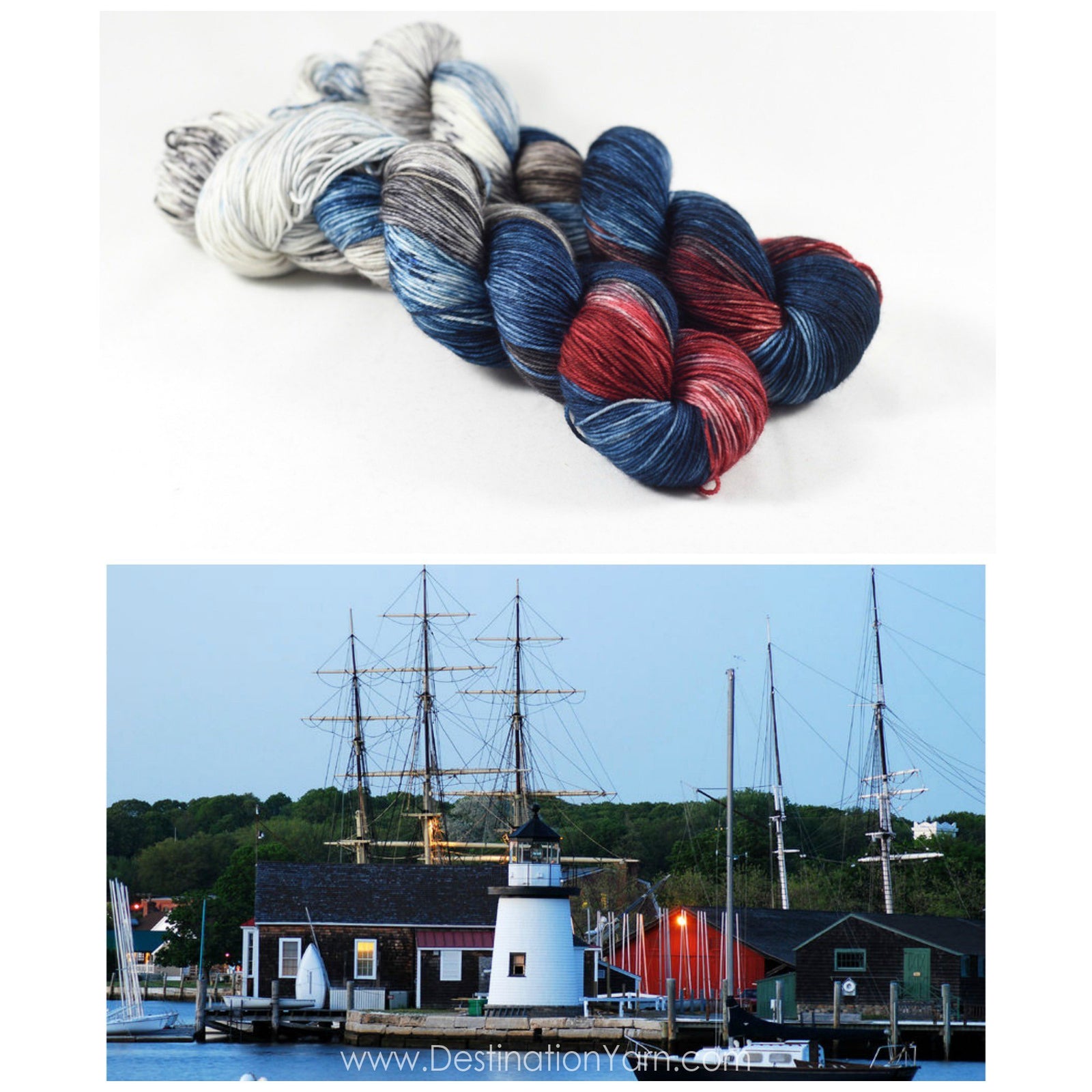 Destination Yarn fingering weight yarn Mystic CT