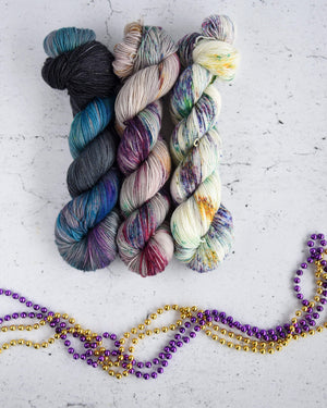 Destination Yarn fingering weight yarn Passport MARDI GRAS