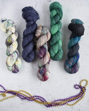 Destination Yarn fingering weight yarn Passport MARDI GRAS